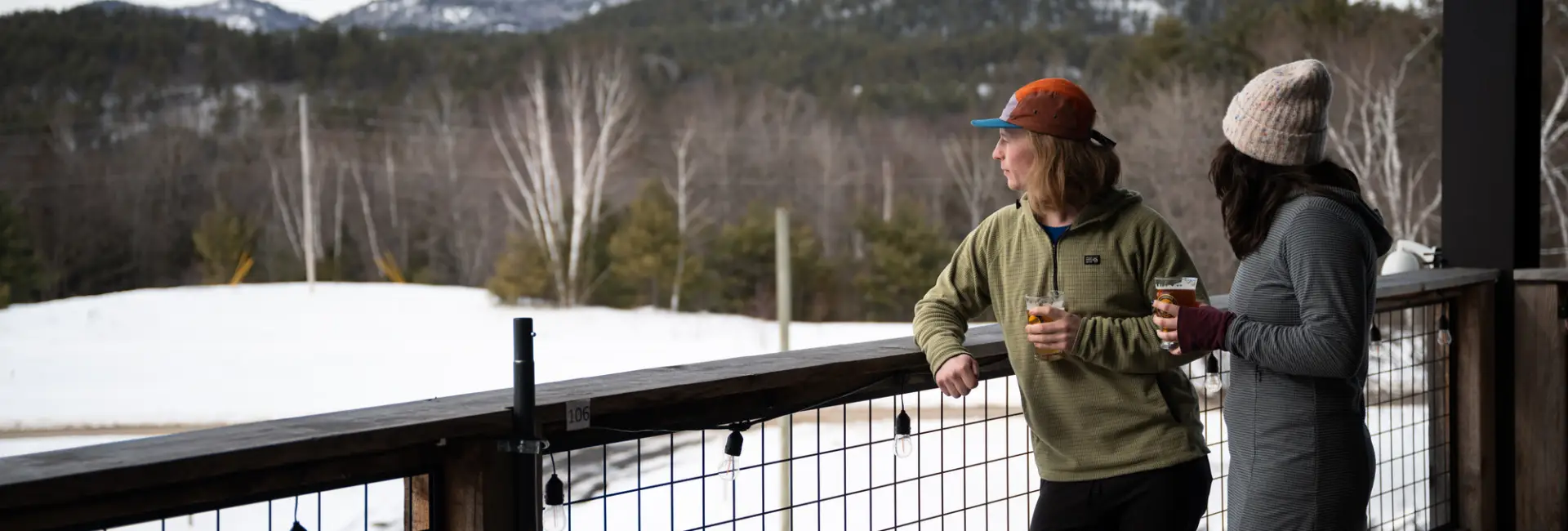 Drinking at Paradox Brewery during the winter.