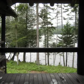 It's raining? Head for the porch at Camp Santononi.