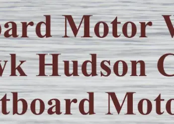 A faux wooden background with the burgundy lettering Antique Outboard Motor Wet Swap & Meet