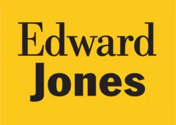 Black text Edward Jones with mustard background
