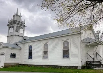 White exterior of the Minerva Baptist Church
