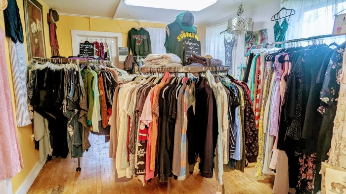 Racks of clothing