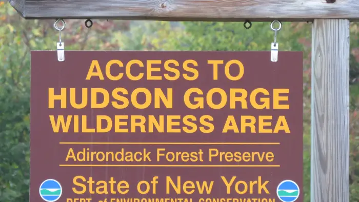 Sign for the Hudson Gorge Wilderness Area