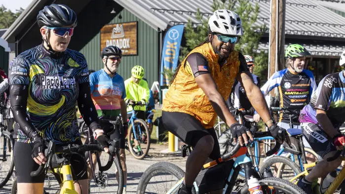 Riders at Paradox Brewing in North Hudson during Handlebarley