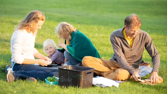 A family having a picnic
