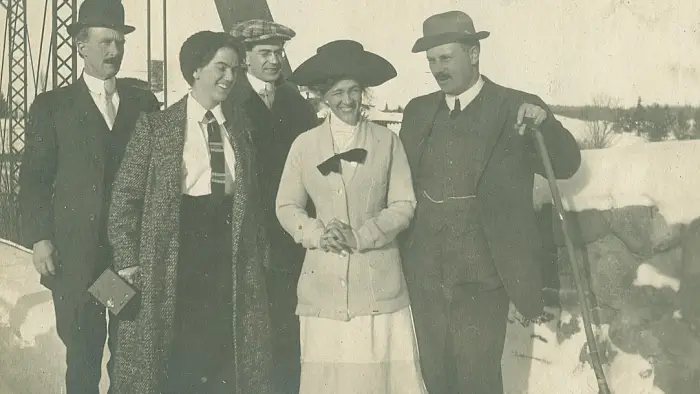 old image of people gathered together