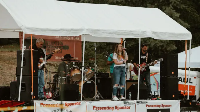 Band playing on side stage at Wilmington Mtn Music Fest