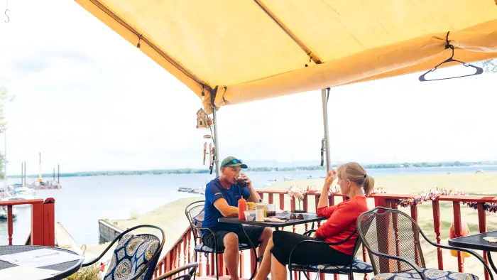 Dockside cafe at the marina