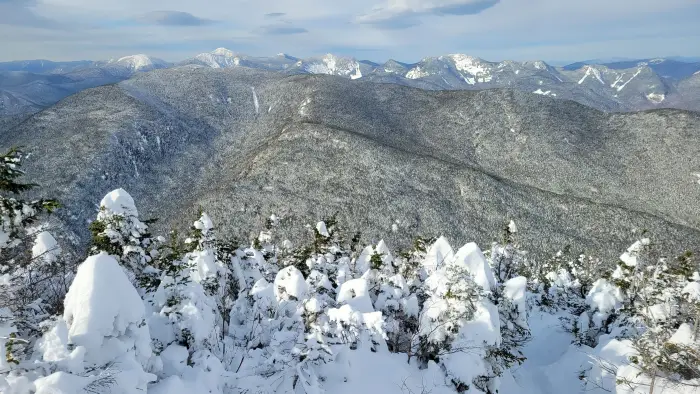 A wintry mountain view