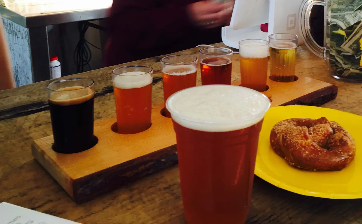 Exploring Paradox: beer, pretzels, and happy hour.