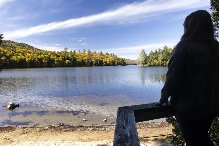 Woman looking out at the AIC