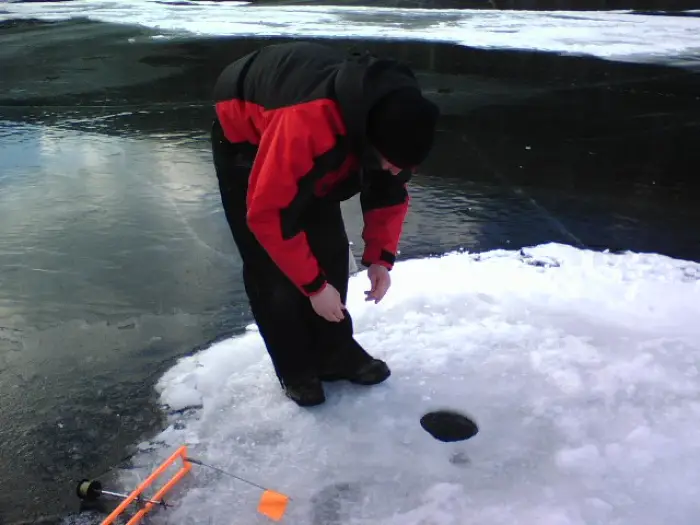 Ice fishing in Schroon Lake