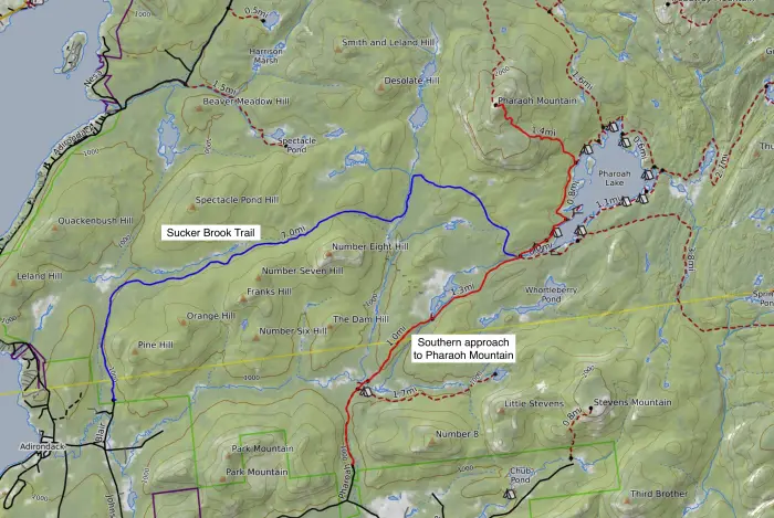 Map of hiking trails