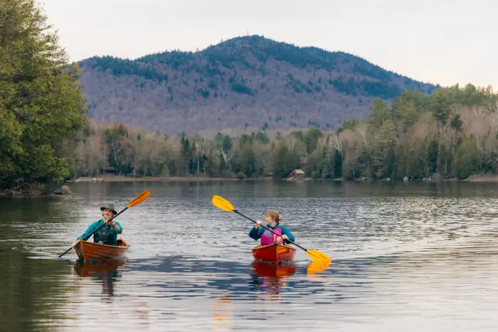 Two pack canoers on the water