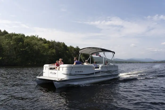 Enjoying a boat ride on Schroon Lake