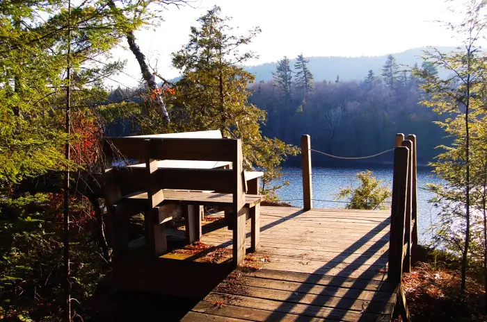 Another great feature on the AIC hiking trails are the outlooks&#44; benches&#44; and bridges which add to the experience.