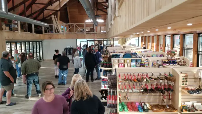 People shopping in the general store.