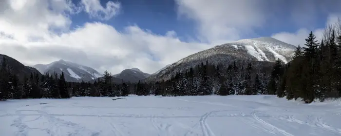 A view of Mount Marcy from the base of the hike peaks.