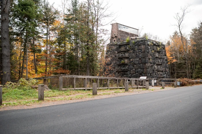 The historic mining operation and old furnace at Upper Works&#44; near the interpretive trail