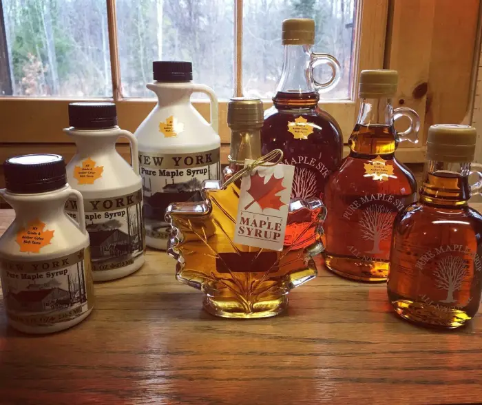 a display of maple products.