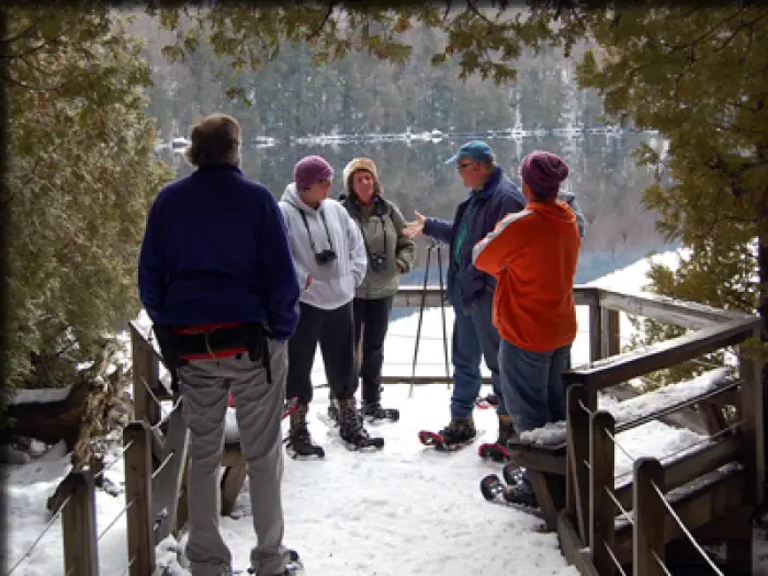 Snowshoeers at Adirondack Interpretive Center Newcomb