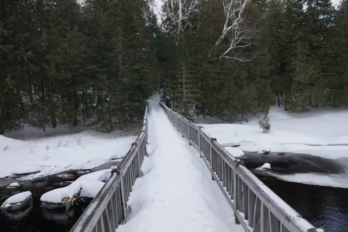 The snow was so deep on the bridges (such as this one crossing Sucker Brook) that I felt like I towered over them.