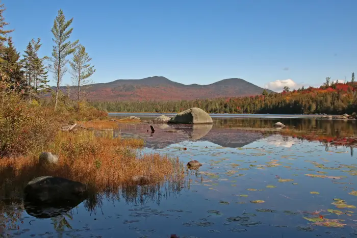 Autumn foliage surrounds Wolf Pond