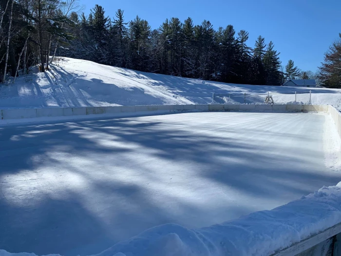 The open-air skating rink in Long Lake.